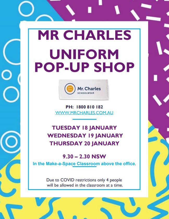 Mr Charles Uniforms Pop-Up Shop January 2022